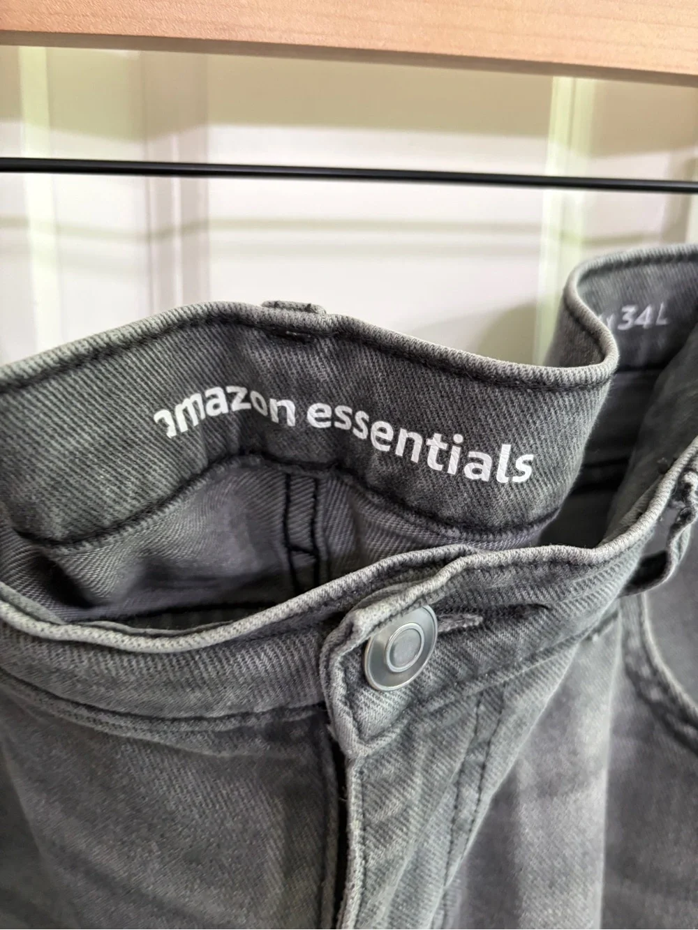 Amazon Essentials Men’s Athletic Fit Jeans — size 35W 34L. Grey. Classic.